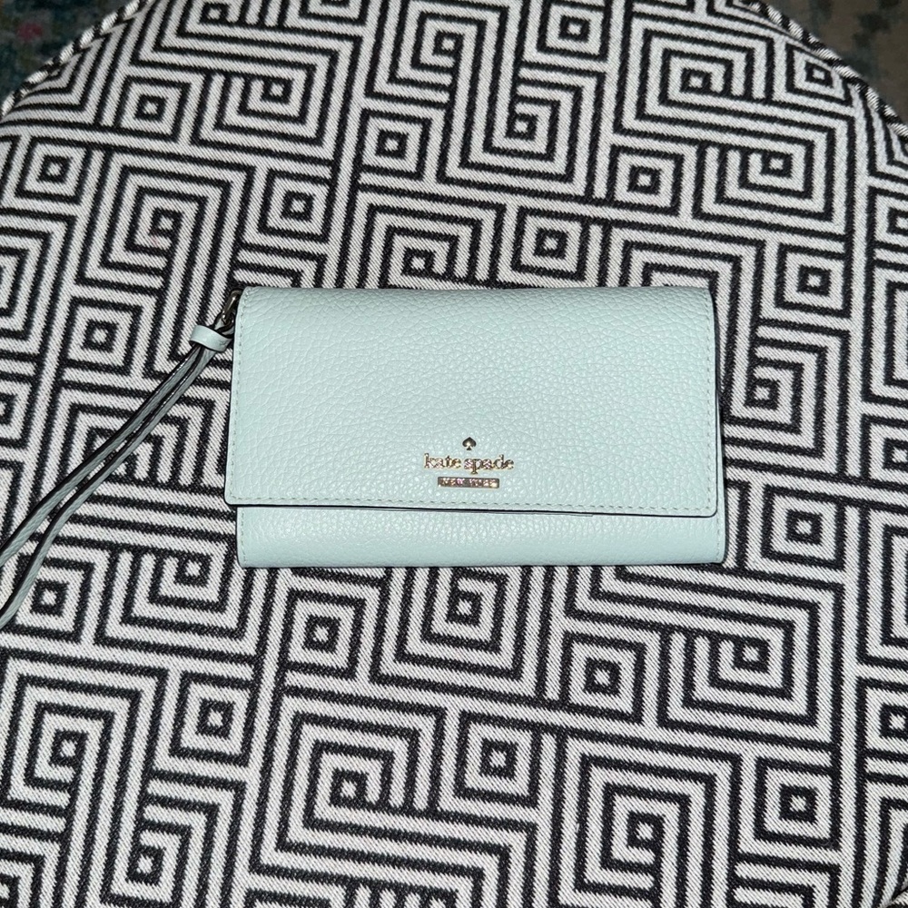 kate spade Mint Green Pebbled Leather Wristlet